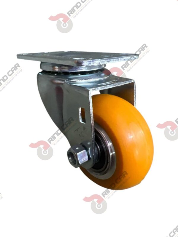 Rodaja Giratoria De Poliuretano Con Centro De Aluminio 3"x 1-1/4" CAP. 180 kg
