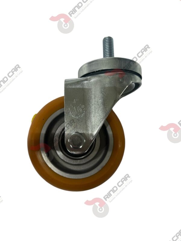 Rodaja Espiga De Poliuretano Con Centro De Aluminio 4"x 1-1/4" CAP. 200 kg - Image 2