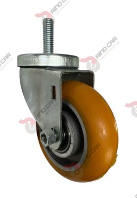 Rodaja Espiga De Poliuretano Con Centro De Aluminio 4"x 1-1/4" CAP. 200 kg