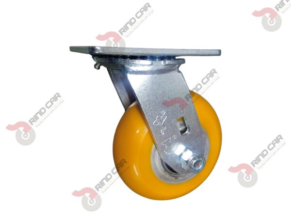 Rodaja Giratoria De Poliuretano Con Centro De Aluminio 5"x 2" CAP. 400kg