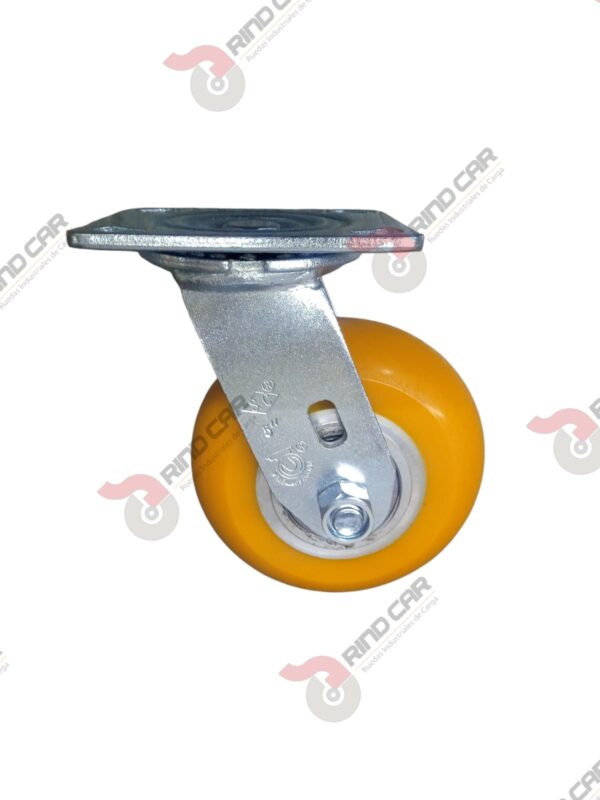 Rodaja Giratoria De Poliuretano Con Centro De Aluminio 5"x 2" CAP. 400kg - Image 2