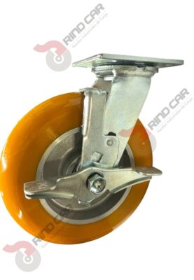 Rodaja Giratoria Con Freno Lateral De Poliuretano Con Centro De Aluminio 8"x 2" CAP. 540kg