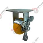 Rodaja Fija Con Freno Lateral De Poliuretano Con Centro De Aluminio 4"x 2" CAP. 400 kg