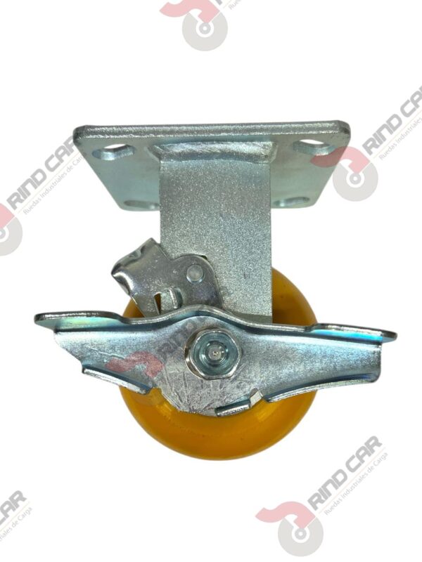 Rodaja Fija Con Freno Lateral De Poliuretano Con Centro De Aluminio 4"x 2" CAP. 400 kg - Image 2