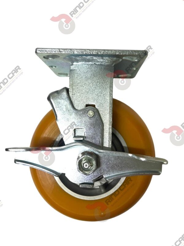 Rodaja Fija Con Freno De Poliuretano Con Centro De Aluminio 6"x 2" CAP. 450kg - Image 2