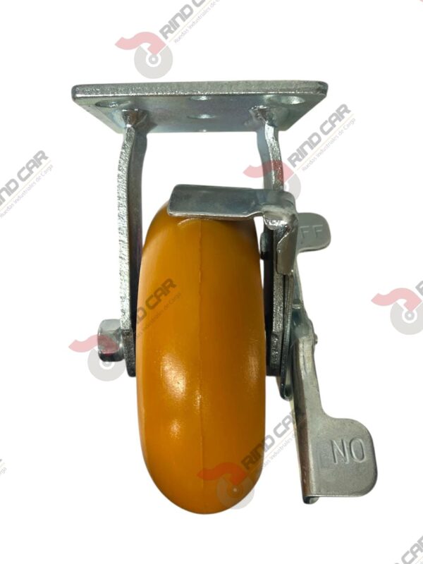 Rodaja Fija Con Freno De Poliuretano Con Centro De Aluminio 6"x 2" CAP. 450kg - Image 3