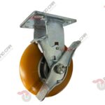 Rodaja Fija Con Freno De Poliuretano Con Centro De Aluminio 6"x 2" CAP. 450kg