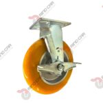 Rodaja Fija Con Freno Lateral De Poliuretano Con Centro De Aluminio 8"x 2" CAP. 540kg