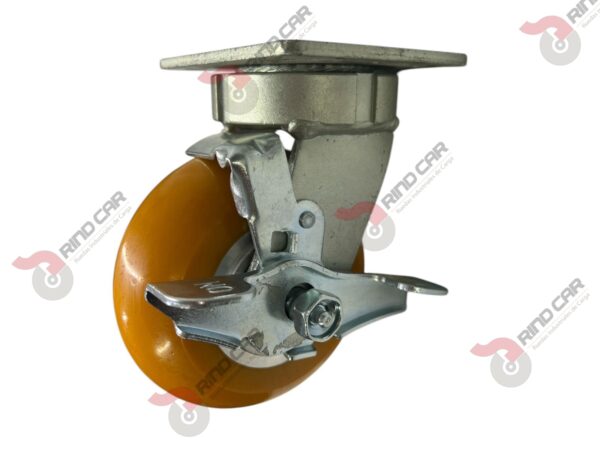 Rodaja Alto Impacto Con Freno Lateral De Poliuretano Con Centro De Aluminio 5"x 2" CAP. 440kg