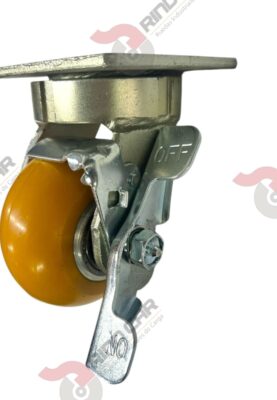 Rodaja Alto Impacto Con Freno Lateral De Poliuretano Con Centro De Aluminio 4"x 2" CAP. 440kg