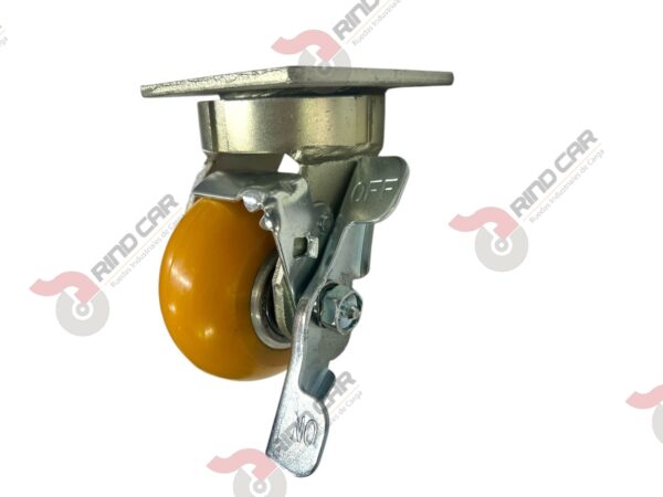 Rodaja Alto Impacto Con Freno Lateral De Poliuretano Con Centro De Aluminio 4"x 2" CAP. 440kg