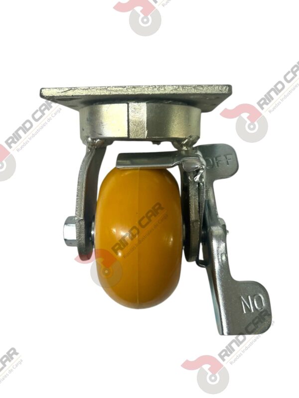 Rodaja Alto Impacto Con Freno Lateral De Poliuretano Con Centro De Aluminio 4"x 2" CAP. 440kg - Image 3