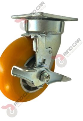 Rodaja Alto Impacto Con Freno Lateral De Poliuretano Con Centro De Aluminio 6"x 2" CAP. 450kg