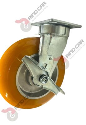 Rodaja Alto Impacto Con Freno Lateral De Poliuretano Con Centro De Aluminio 8"x 2" CAP. 580kg