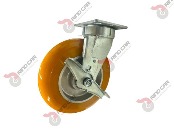 Rodaja Alto Impacto Con Freno Lateral De Poliuretano Con Centro De Aluminio 8"x 2" CAP. 580kg