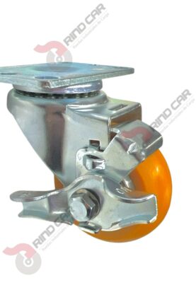 Rodaja Giratoria Con Freno Lateral De Poliuretano Con Centro De Aluminio 3"x 1-1/4" CAP. 180 kg