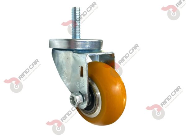 Rodaja Espiga De Poliuretano Con Centro De Aluminio 3"x 1-1/4" CAP. 180 kg