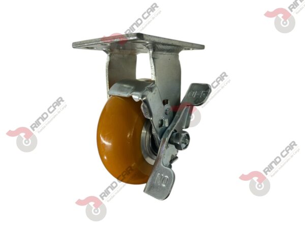 Rodaja Fija Con Freno Lateral De Poliuretano Con Centro De Aluminio 5"x 2" CAP. 400kg