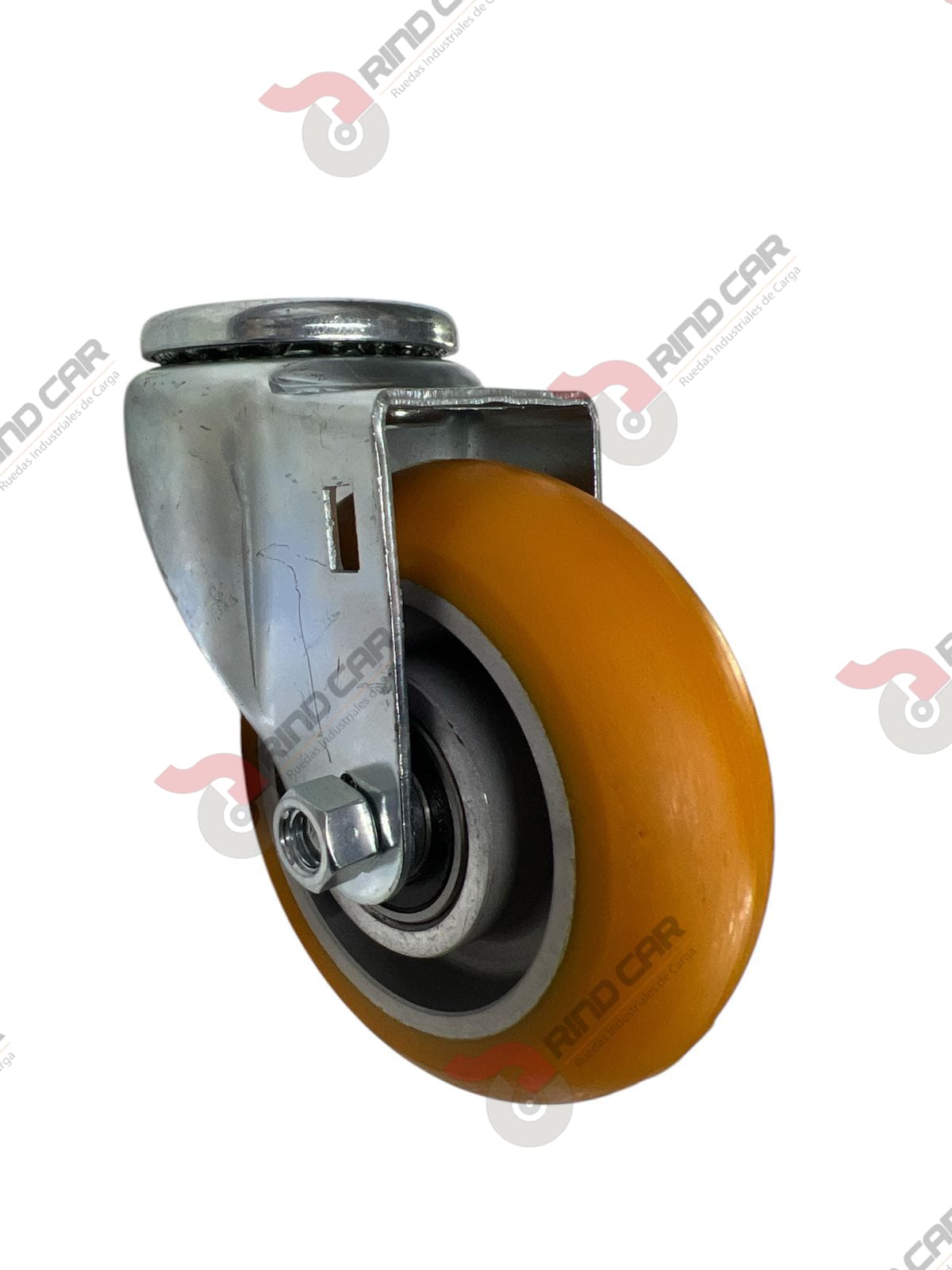Rodaja Ojillo De Poliuretano Con Centro De Aluminio 4″x 1-1/4″ CAP. 200 kg