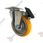 Rodaja Giratoria Con Freno Total De Poliuretano Con Centro De Aluminio 5"x 1-1/4" CAP. 220 kg