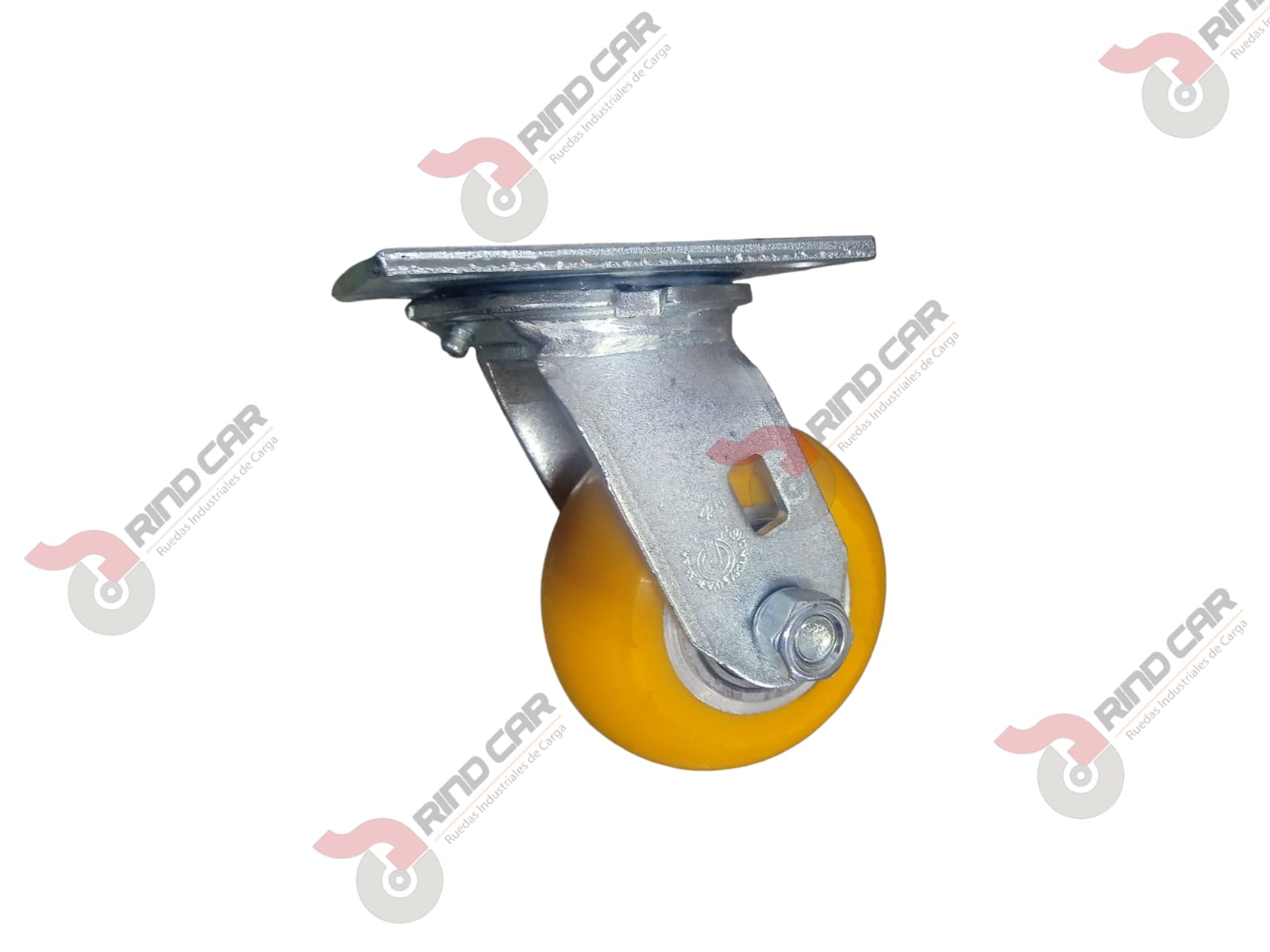 Rodaja Giratoria De Poliuretano Con Centro De Aluminio 4″x 2″ CAP. 400 kg