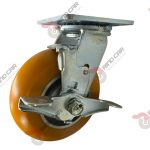 Rodaja Giratoria Con Freno De Poliuretano Con Centro De Aluminio 6"x 2" CAP. 450kg