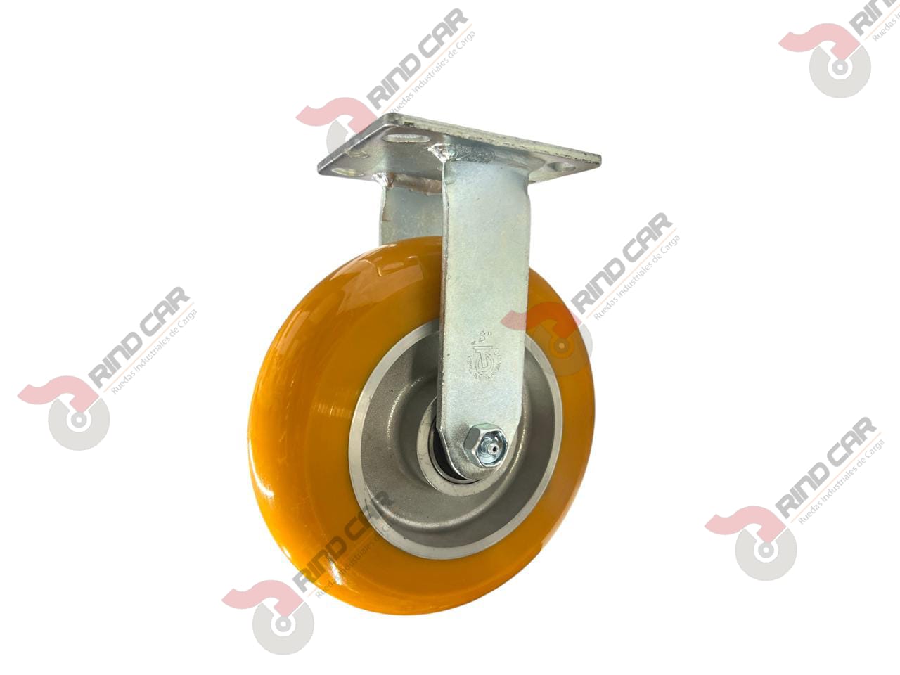 Rodaja Fija De Poliuretano Con Centro De Aluminio 8″x 2″ CAP. 540kg