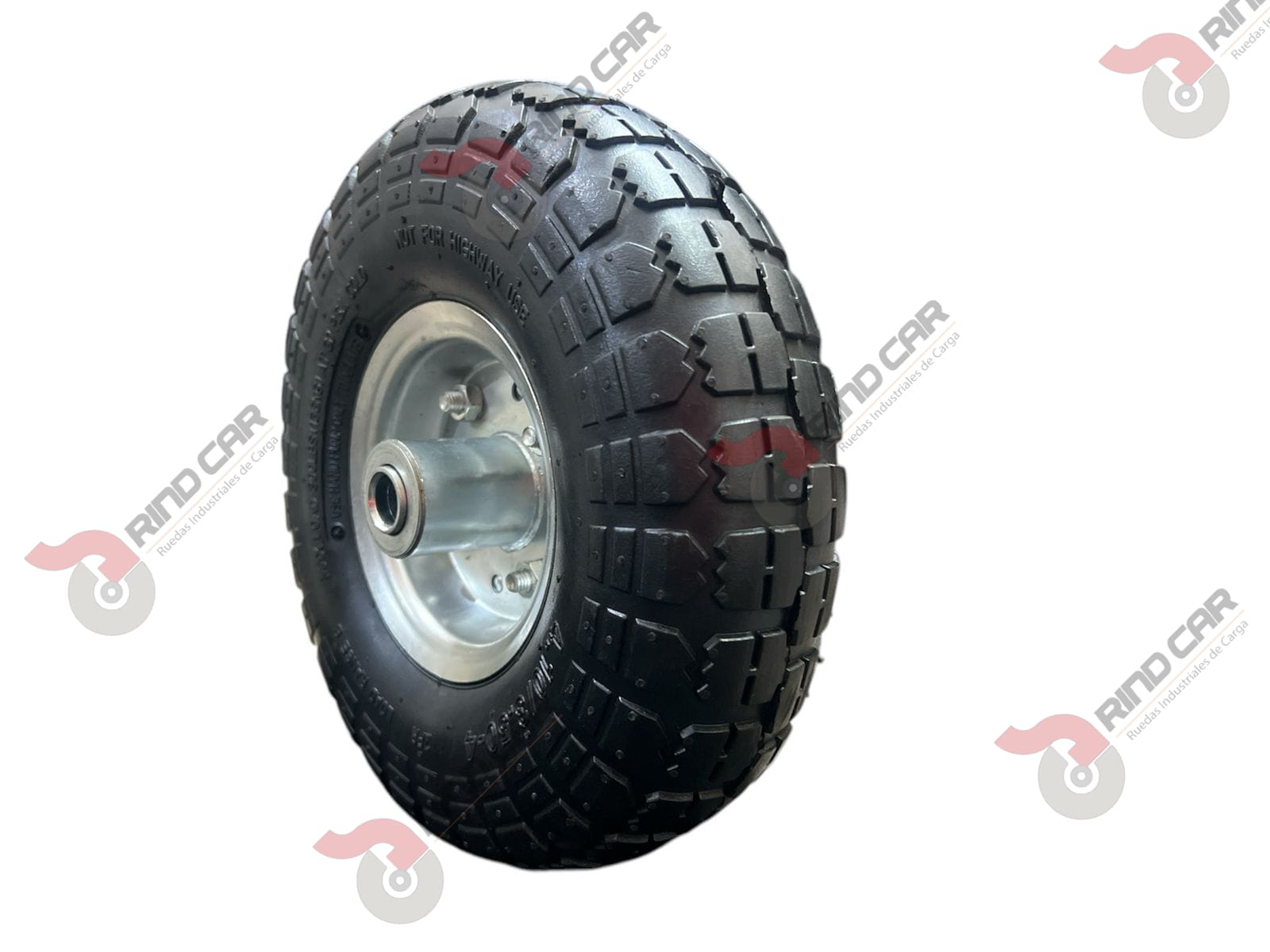 Rueda Neumática 10″ 2 Capas Con Tubo Centrado CAP. 136kg