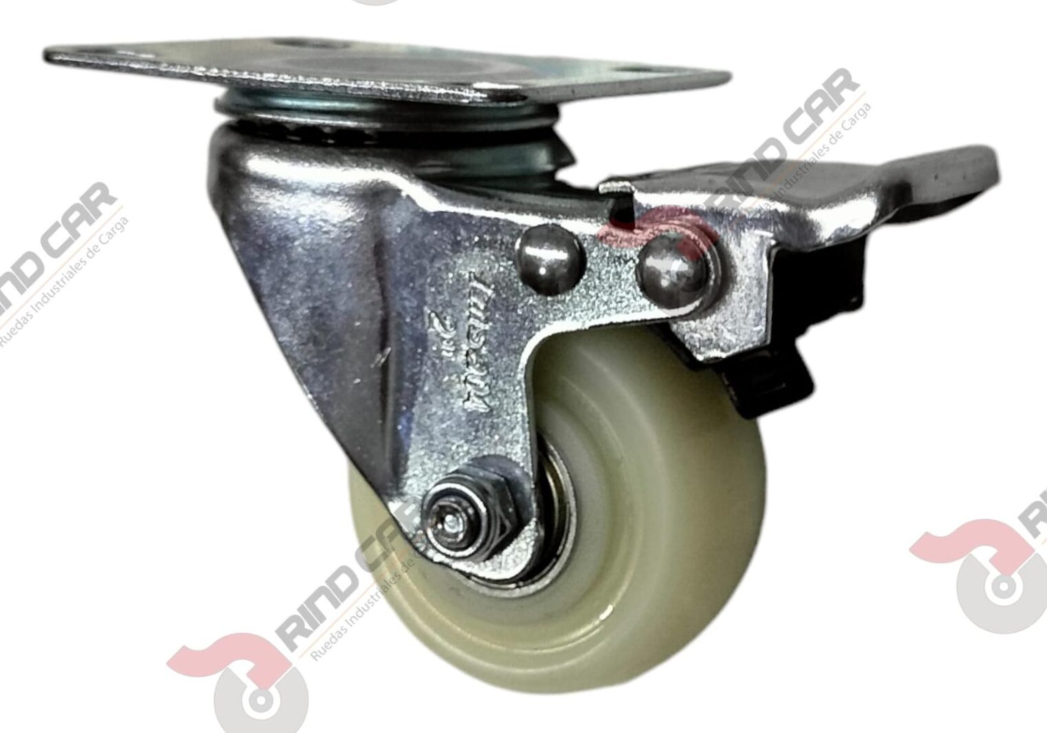 Rodaja  Giratoria 1-5/8″C/Freno Total  Polivinil Cap.20kg