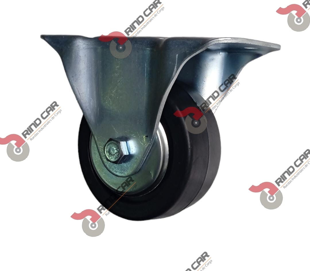 Rueda Rodaja Industrial Fija 4″Rueda De Hule Con Balero,Cap140kg