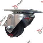 Rodaja Industrial 2 1/2"Rueda De Hule con Balero Placa Giratoria y Freno pie 80kg