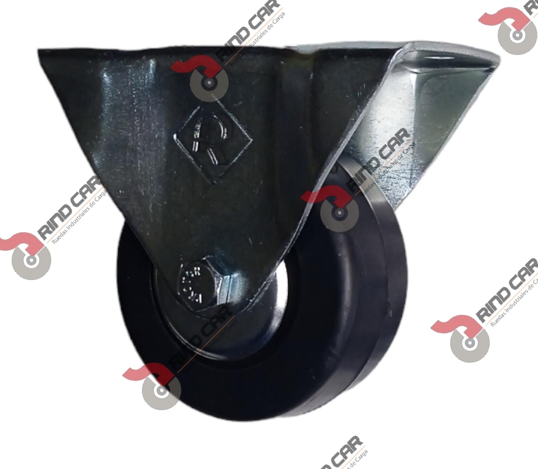 Rodaja Industrial 3″ De Hule Con Balero,Placa Fija,Cap 110kg