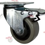 Rodaja C/Freno Total Giratoria De 3" Polivinil Cap.100kg