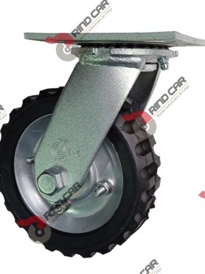 Rueda Rodaja Giratoria De 6"X2" Rueda De Hule Economica Tipo Tractor Lamina Cap Carga 100K