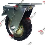 Rodaja Giratoria De 6"X2" Rueda De huele y Rin Lamina Tropicalizado Con Fren total Cap Carga 110Kg