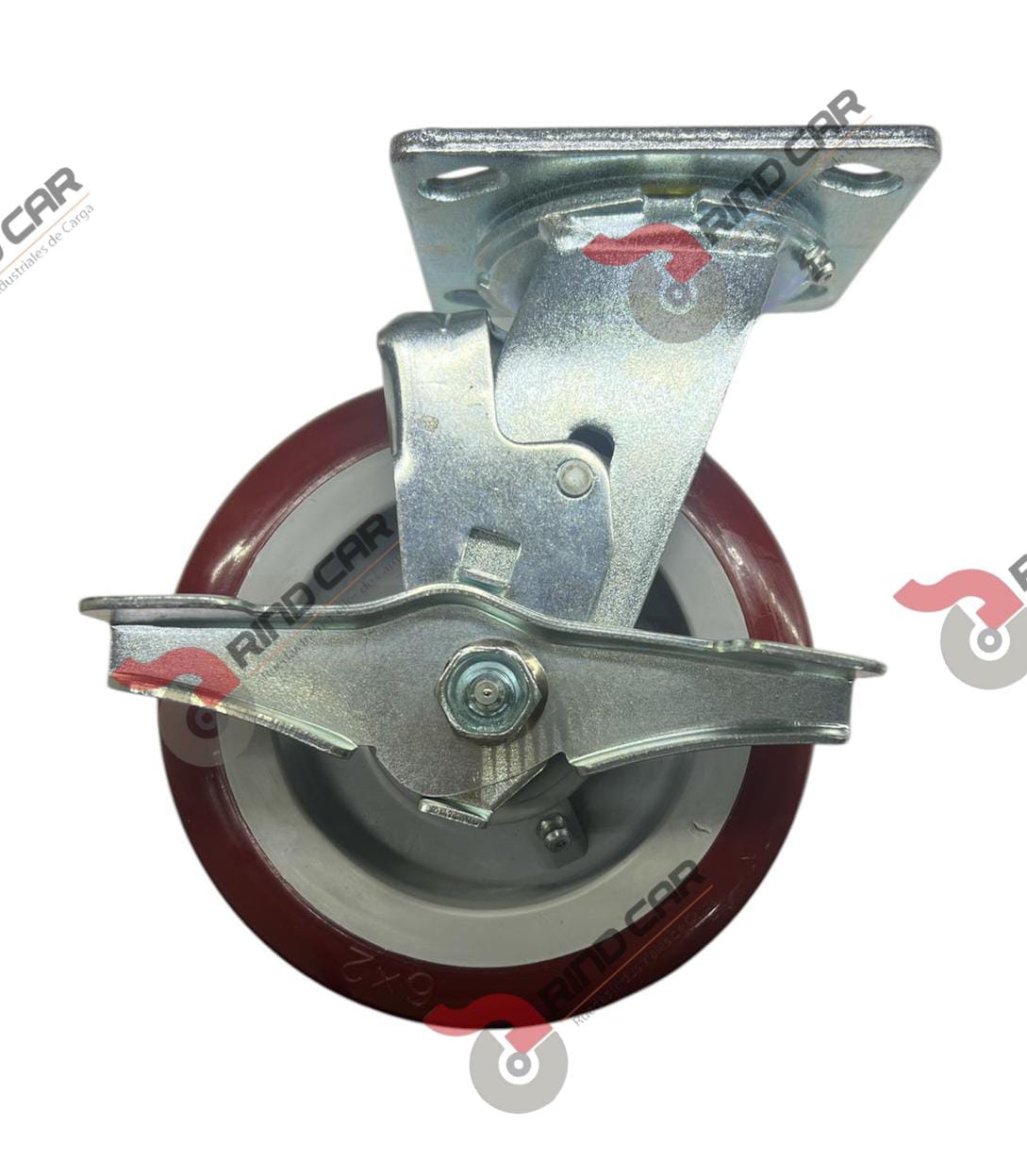 Rodaja Giratoria Con Freno 6"x 2 Hi-Tech de poliuretano CAP. 408 kg - Image 2