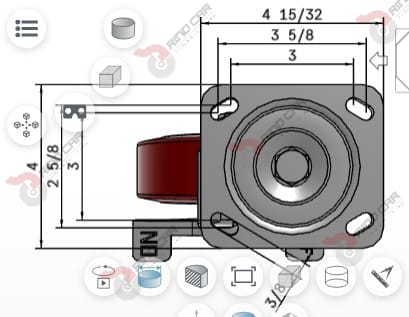 Rodaja Giratoria Con Freno 6"x 2 Hi-Tech de poliuretano CAP. 408 kg - Image 5