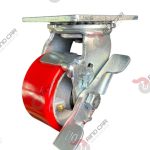 Rodaja Giratoria Con Freno De Fierro Recubierta De Poliuretano  4"X 2" CAP. 317KG