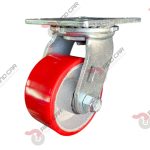 Rodaja Giratoria De Fierro Recubierta De Poliuretano 4"X 2" CAP. 317KG