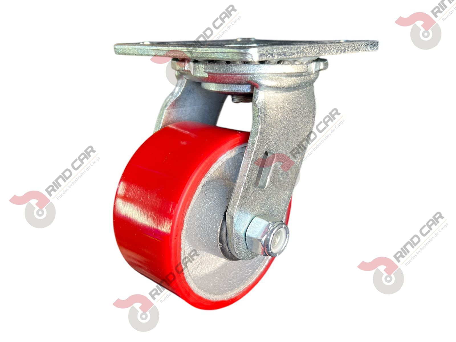 Rodaja Giratoria De Fierro Recubierta De Poliuretano 4″X 2″ CAP. 317KG