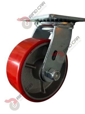 Rodaja Giratoria De Fierro Recubierta De Poliuretano 5"X 2" CAP. 453KG