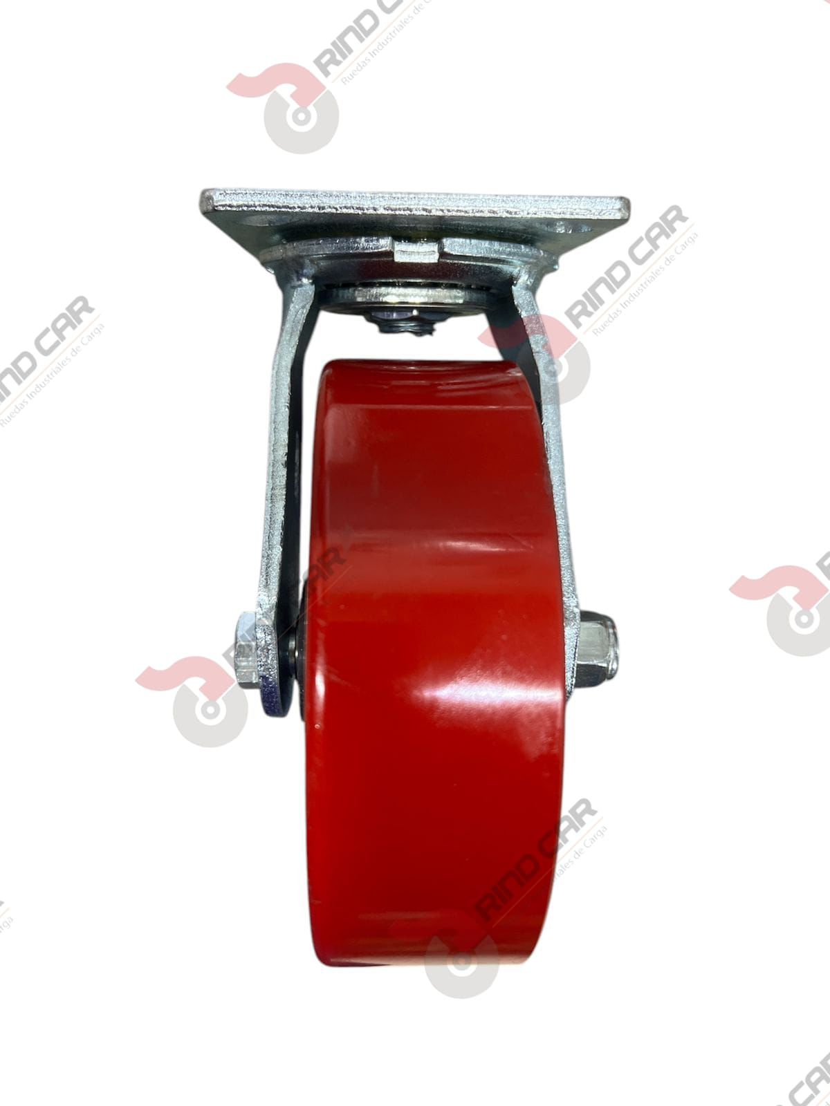 Rodaja Giratoria De Fierro Recubierta De Poliuretano 5"X 2" CAP. 453KG - Image 3