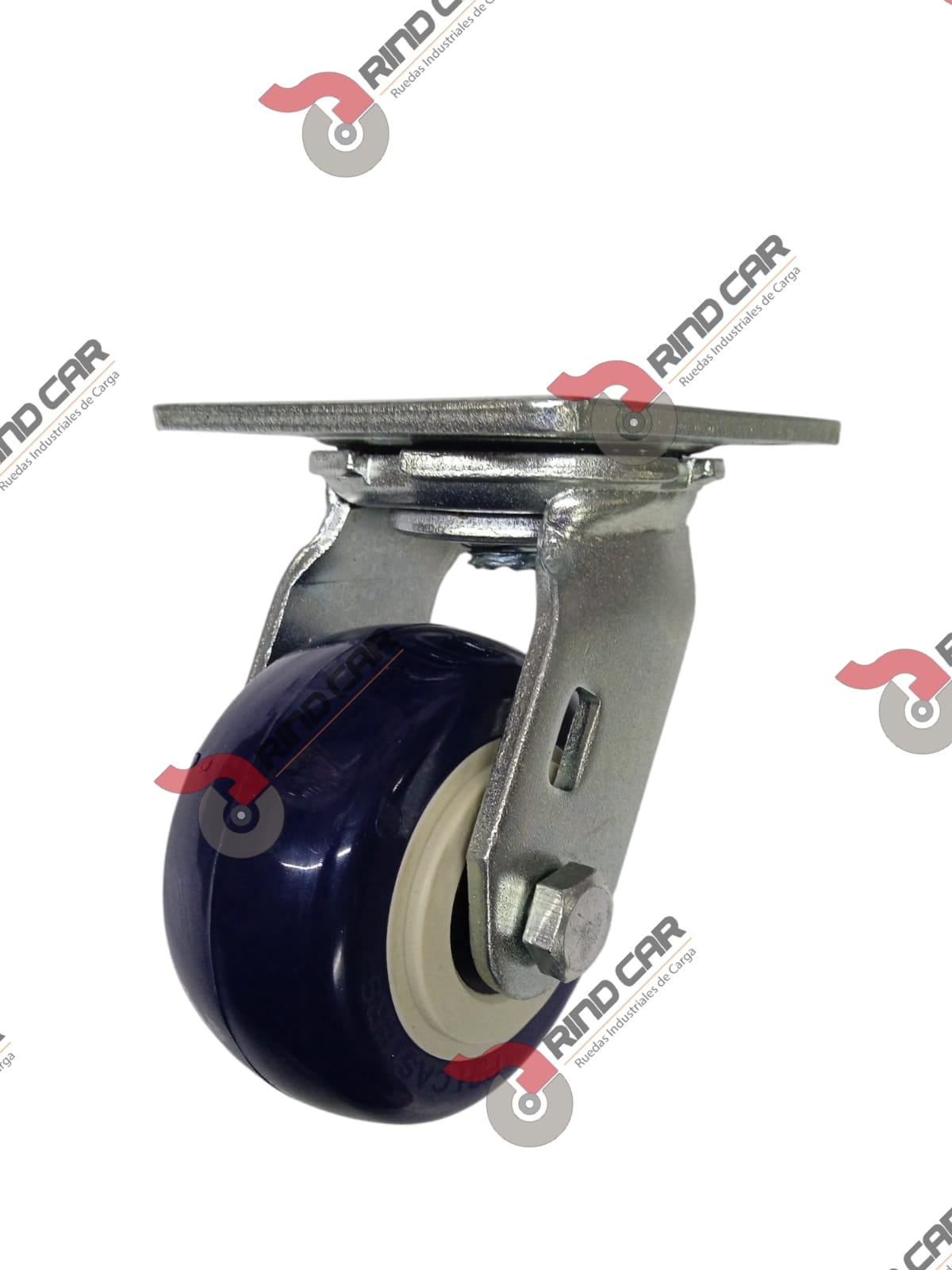 Rodaja Giratoria 4″x2″ de Poliuretano con centro de Polipropileno cap. 300kg
