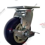 Rodaja Giratoria Con Freno 6"x2 de Poliuretano con centro de Polipropileno cap. 450kg