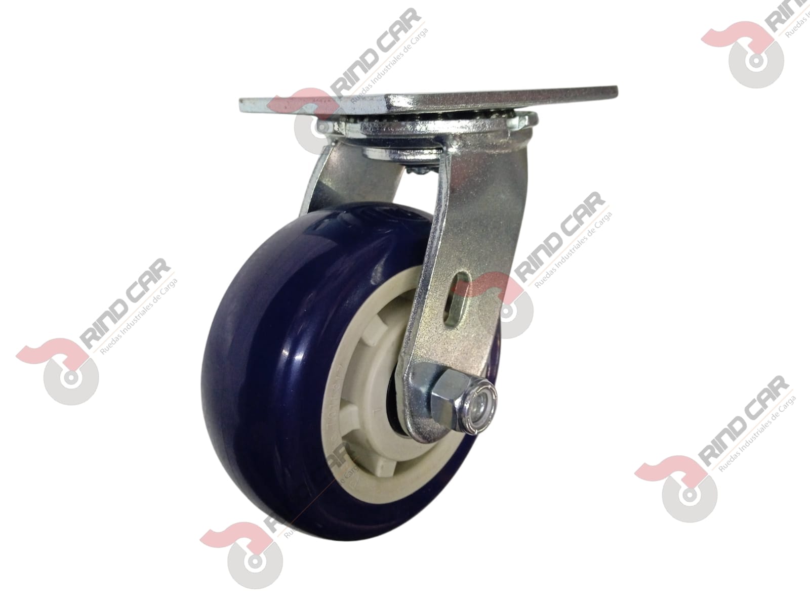 Rodaja Giratoria 6″x2 de Poliuretano con centro de Polipropileno cap. 450kg