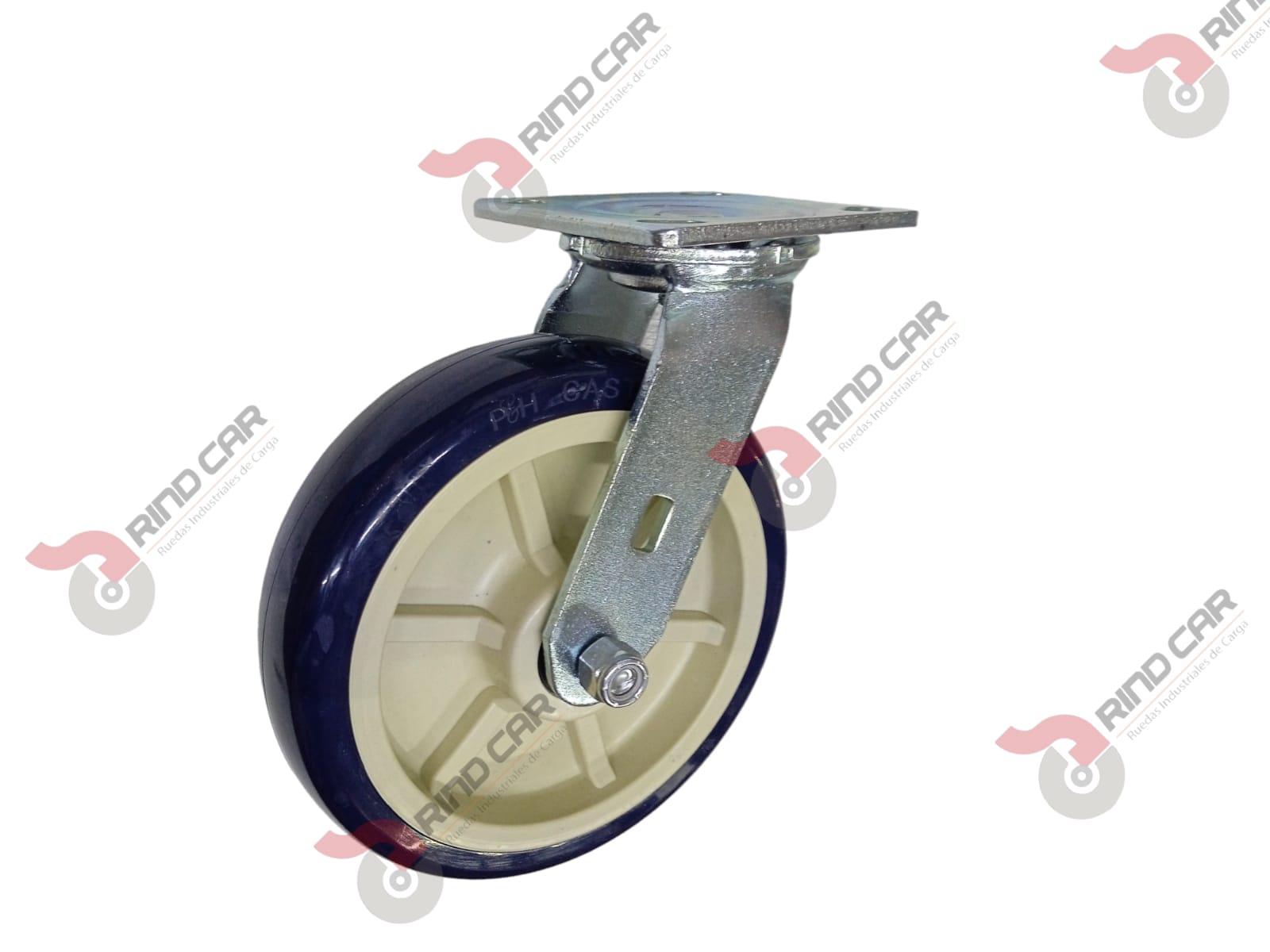 Rodaja Giratoria 8″x2 de Poliuretano con centro de Polipropileno cap. 544 kg
