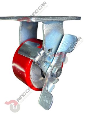 Rodaja Fija Con Freno De Fierro Recubierta De Poliuretano 4"X 2" CAP. 317KG