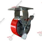 Rodaja Fija Con Freno De Fierro Recubierta De Poliuretano 5"X 2" CAP. 453KG