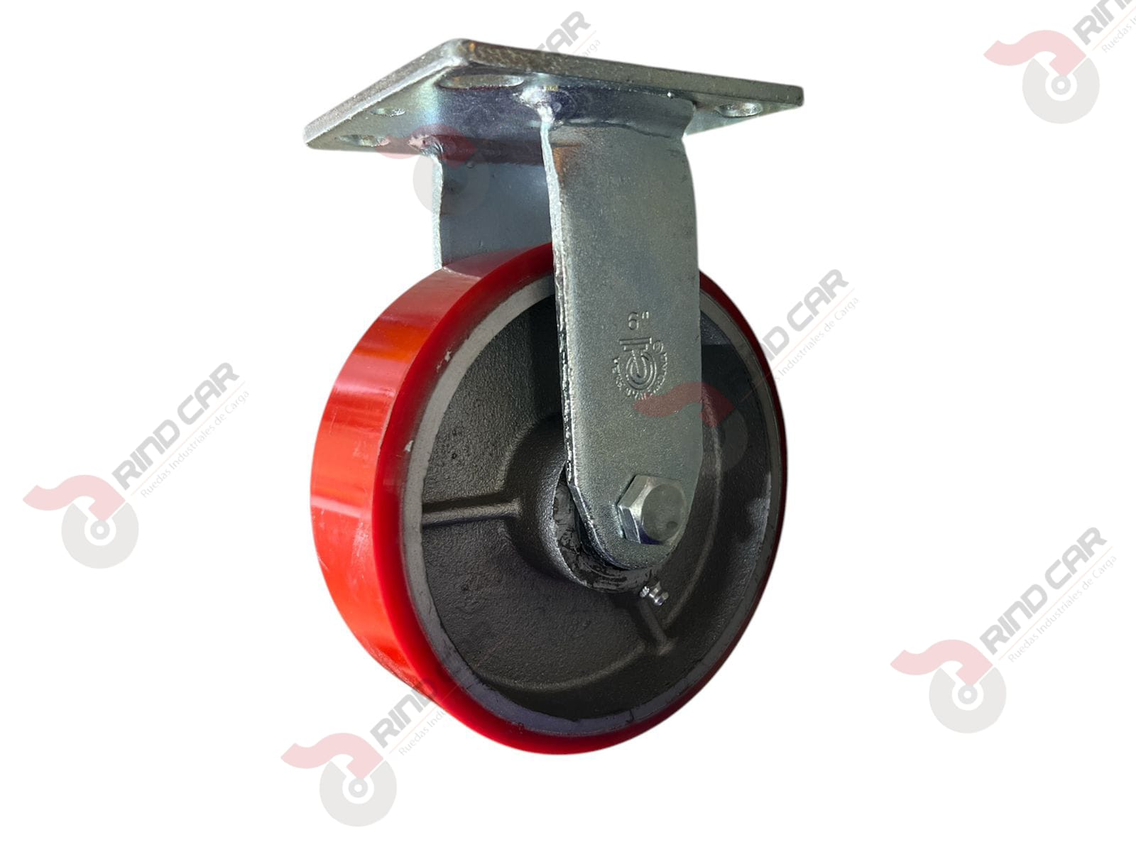 Rodaja Fija De Fierro Recubierta De Poliuretano  6″X 2″ CAP. 544KG