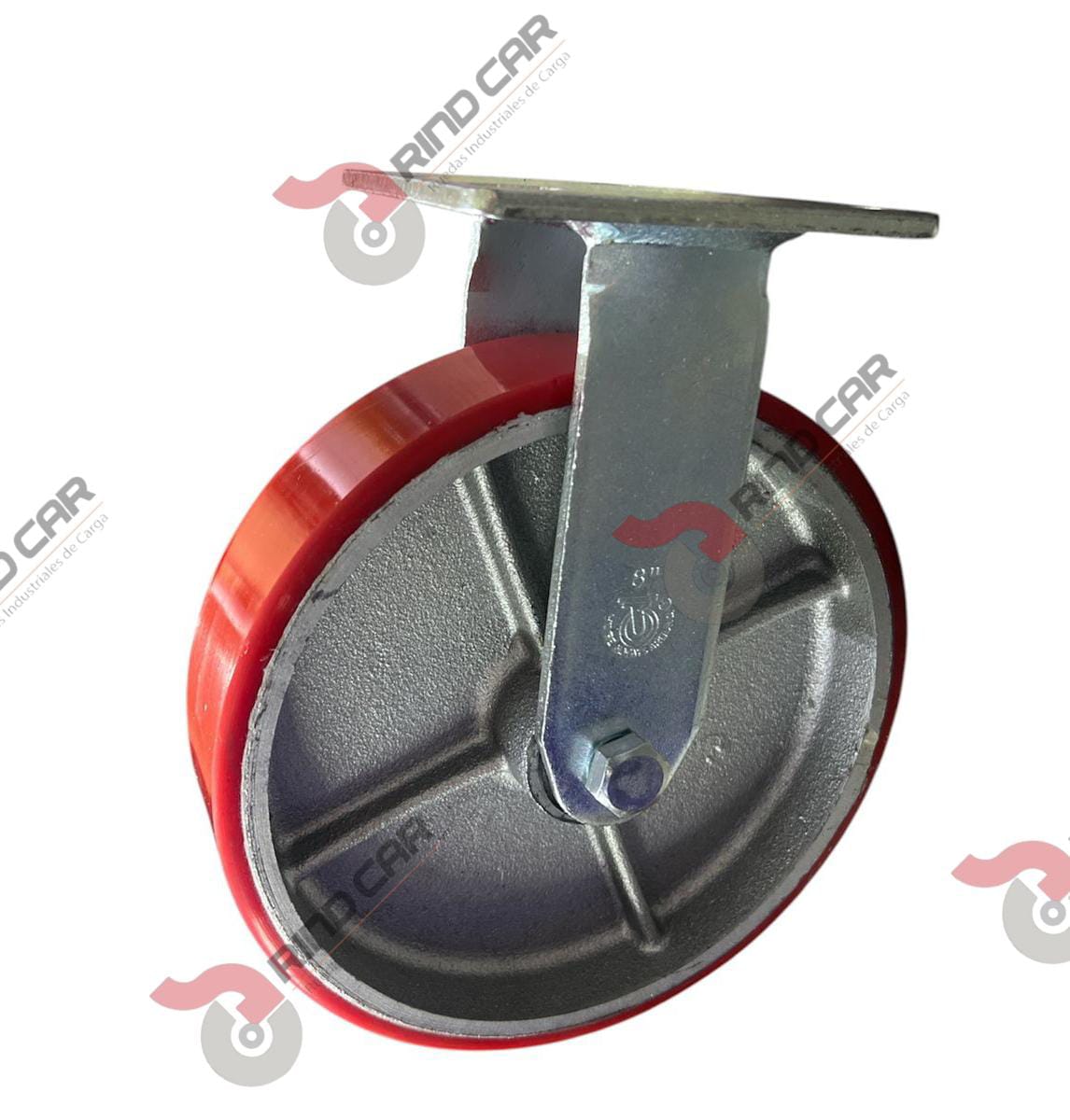 Rodaja Fija De Fierro Recubierta De Poliuretano  8″X 2″ CAP. 680KG